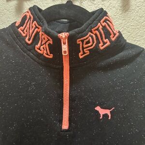 PINK Victoria's Secret Black and Coral Pullover